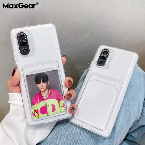 Soft Thin Clear Wallet Case For Xiaomi Mi 13 10T 11T 10 Lite Redmi Note 10 9 S 9T 8 Poco X3 Pro M4 Pro F3 K60 Card Holder Pocket