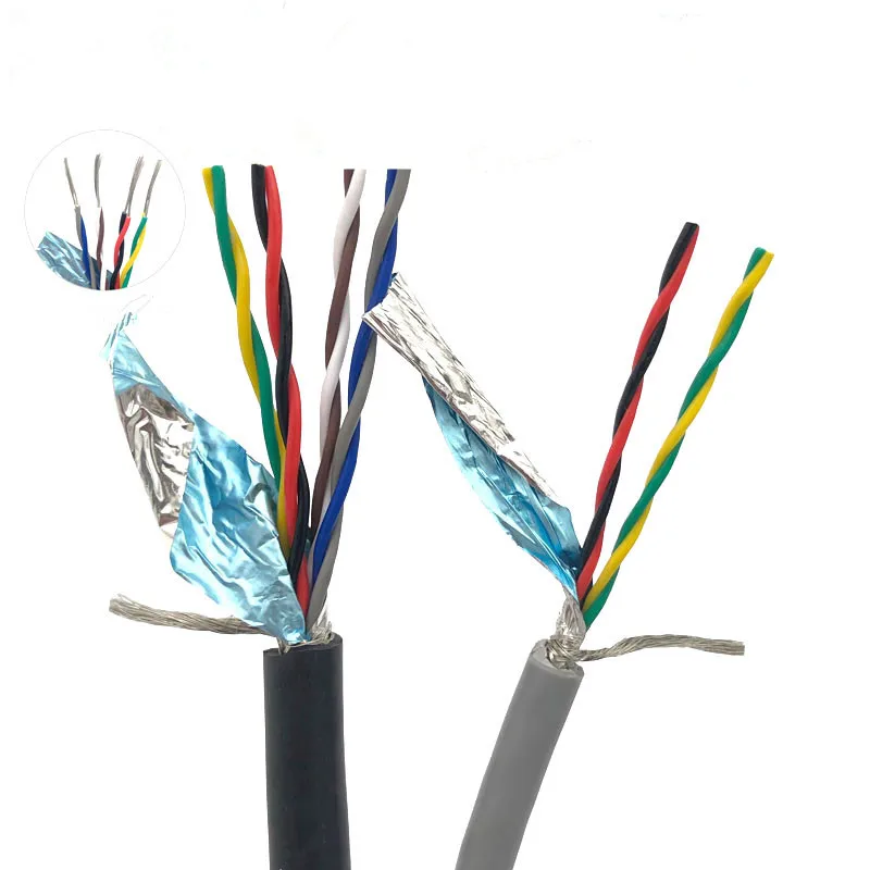 1M 26AWG 24AWG 2 core 4 core 6 core 8/10/12/14/16 core 485 communication signal wire RVSP pure copper twisted pair shielded wire