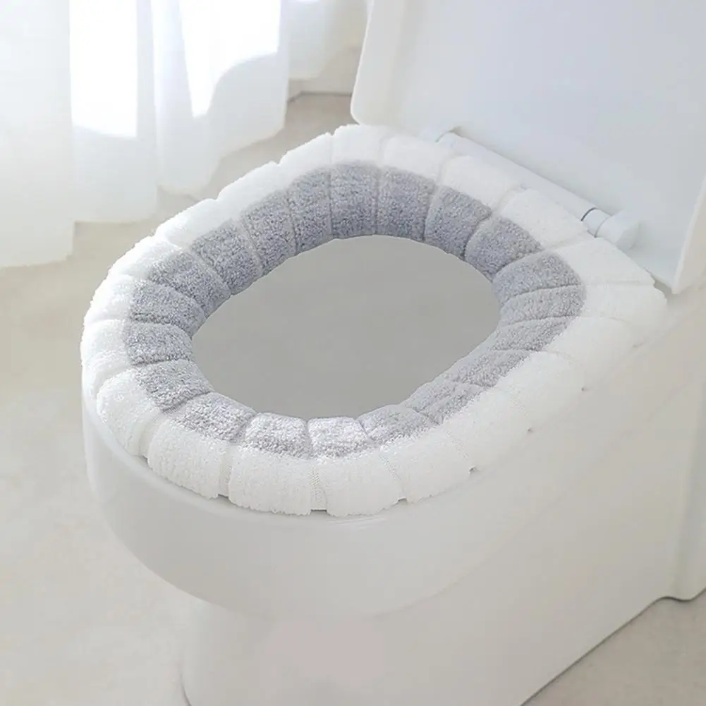 Cubierta de tapa de asiento de inodoro Universal, alfombrilla de cojín, decoración del hogar, cálido y suave