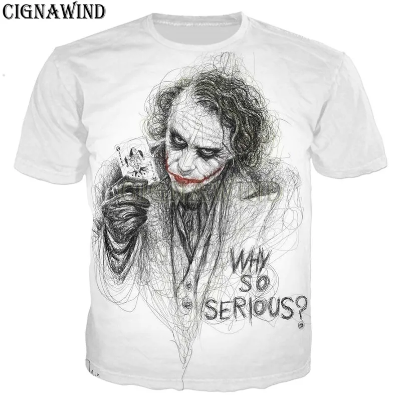 New funny t shirts men/women Joker Face Sketch the clown 3D print t-shirt Harajuku style hoodies/ sweatshirts/vest summer tops