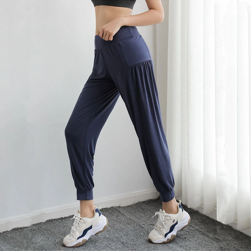 Summer Women Jogger Pant High Waist Loose Thin Elastic Harem Pant Sports Bloomer Running Trousers Gym Fitness Yoga Pants Female