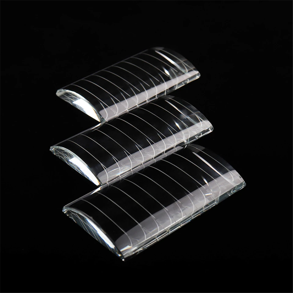 Eyelash Extension Strip Display Storage Pallet Stand Board Eyelashes Glue Crystal U Curved/Straight Glass Pallet Holders Makeup