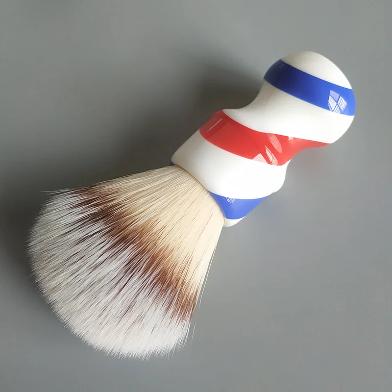 DS 24mm barber pole Synthetic hair knot shaving brush with resin handle