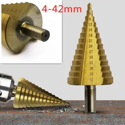 High Speed Steel Step Drill Bit for Metal Wood Hole Cutter HSS Titanium Coated Drilling Power Tools Large Size 4-32mm 4-42mm