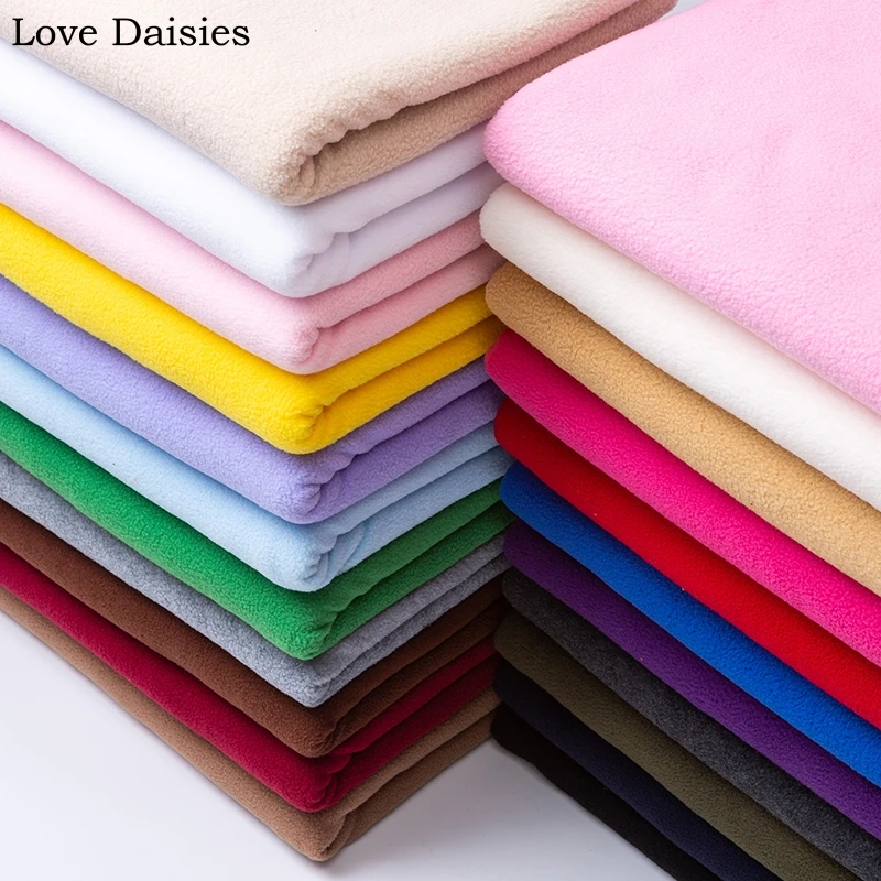 Coral velvet Polar Fleece Solid color Comfortable Soft Warm Fine Thick Fabric for DIY Autumn Winter Apparel Toy Lining Sheet