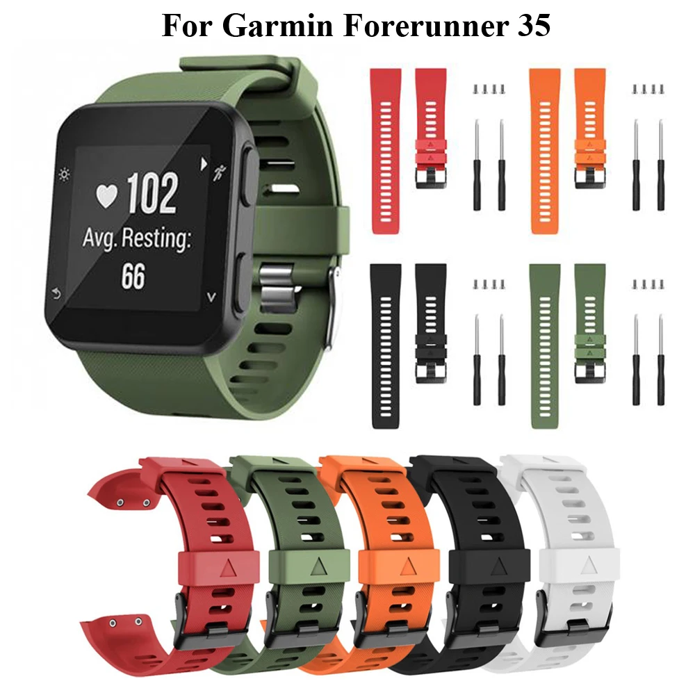 Wrist Straps For Garmin Forerunner 35 Smart Watch Band Replacement Wristband Watchband Silicone Soft Bracelet Correa +Tool Screw