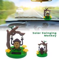 1pc Solar Car Dancing Monkey Swinging Animal Toy Car Styling Accessories Car Decor Kids Toys Funny Gift Home Ornaments Dropship