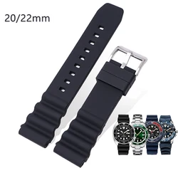 Diving Watch Strap 20mm 22mm Silicone Men Sport Waterproof Wrist Band Bracelet Accessories for Seiko SKX007 SRP777J1 for Citizen