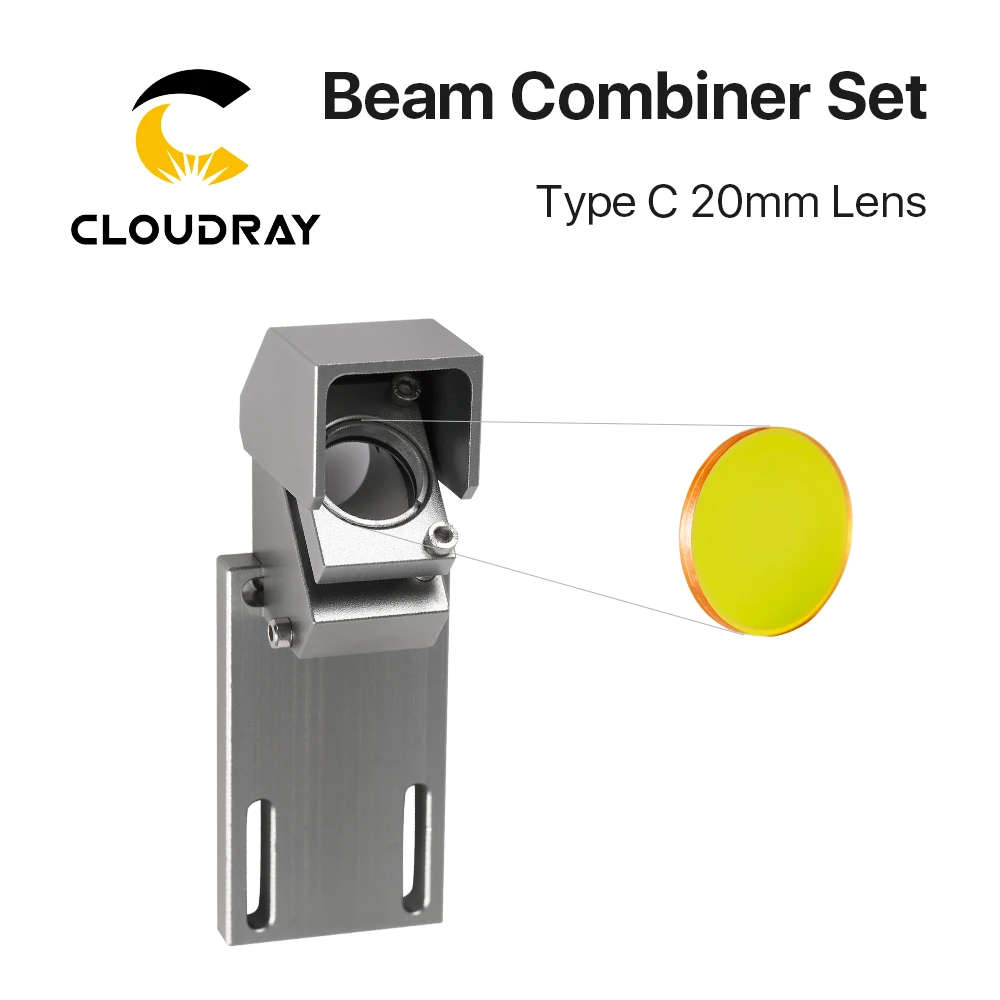 Cloudray New Arrival Beam Combiner Set 20mm ZnSe Laser Beam Combiner + Mount + Laser Pointer do grawerki laserowej CO2