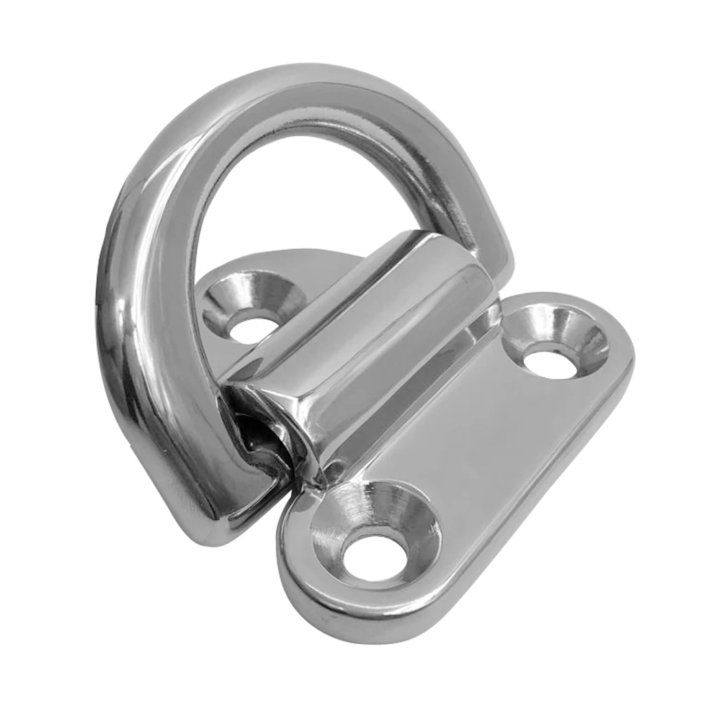 Folding Deck Pad Eyes Lashing D Ring Tie Down 316 Stainless Steel Accessory Cleat for Yacht Motorboat Truck Mirror Polish Marine