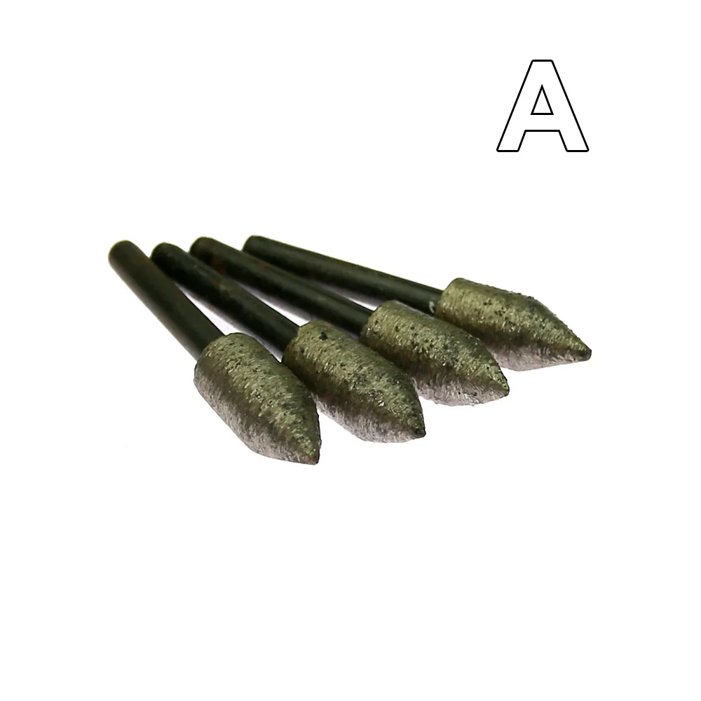 4 pieces OD12-25mm*6mm Sintered Diamond Mounted Grinding Point Stone Engraving Carving Grinding Head