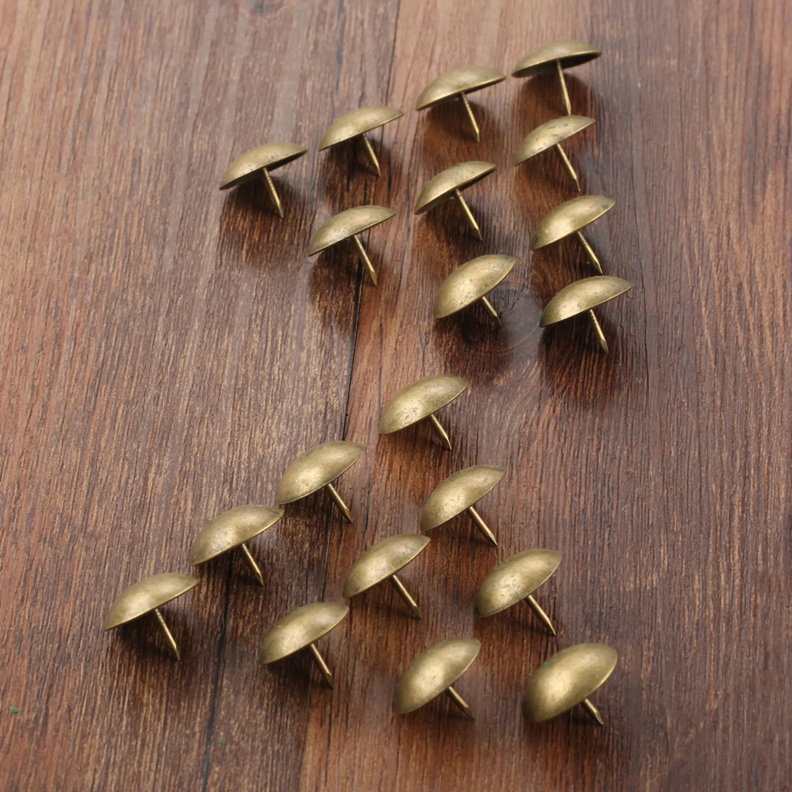20Pcs Antique Brass Upholstery Nail 18x15mm Jewelry Gift Box Sofa Furniture Decorative Tack Stud Pushpin Doornail Hardware