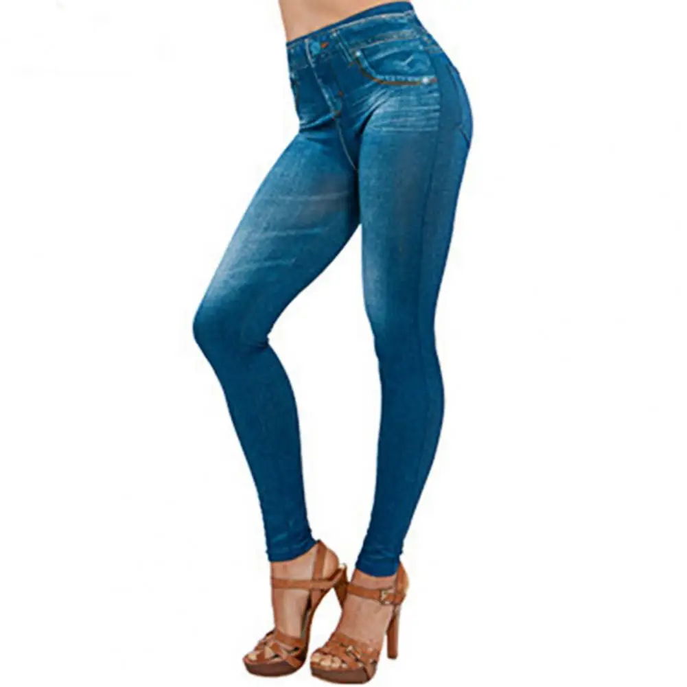 Caldo! All\'ingrosso 8 taglie Jeans donna vita alta regolare Slim Denim stampa pantaloni a matita elasticizzati pantaloni elasticizzati di marca