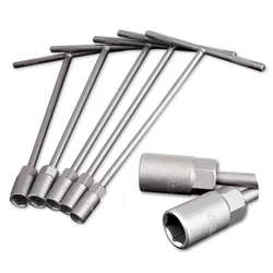 1pcs Chrome Vanadium T Type 6mm~19mm T-bar socket spanner Hex socket wrench nut spinner Hand Tools for Auto Repair