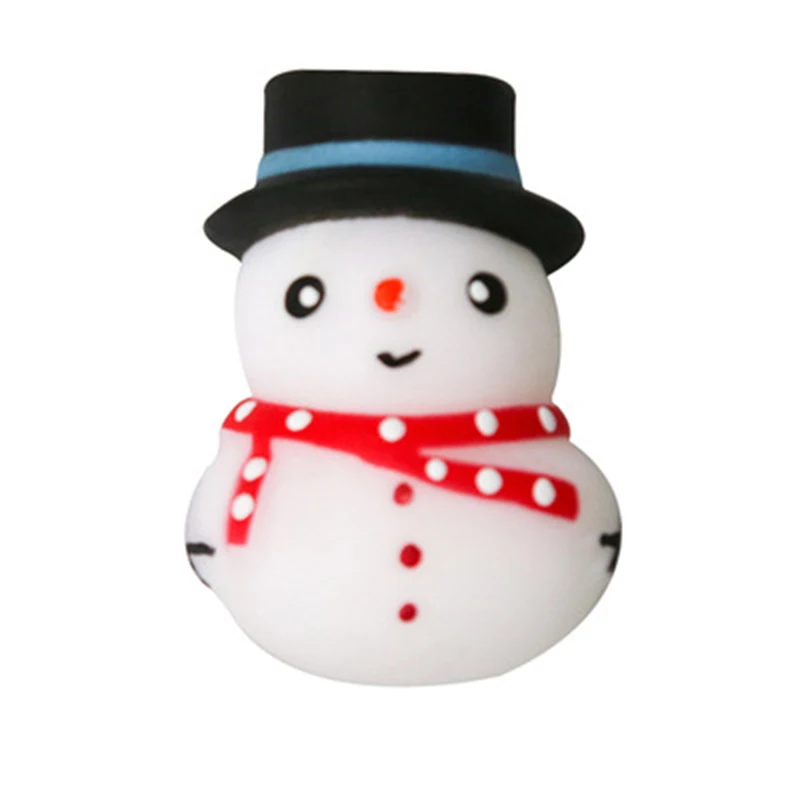 6 Designs Funny Christmas Snowman Squeeze Fidget Toy Soft Squishy Stress Relief Cute Novelty Vent Toys Child Adults Gifts