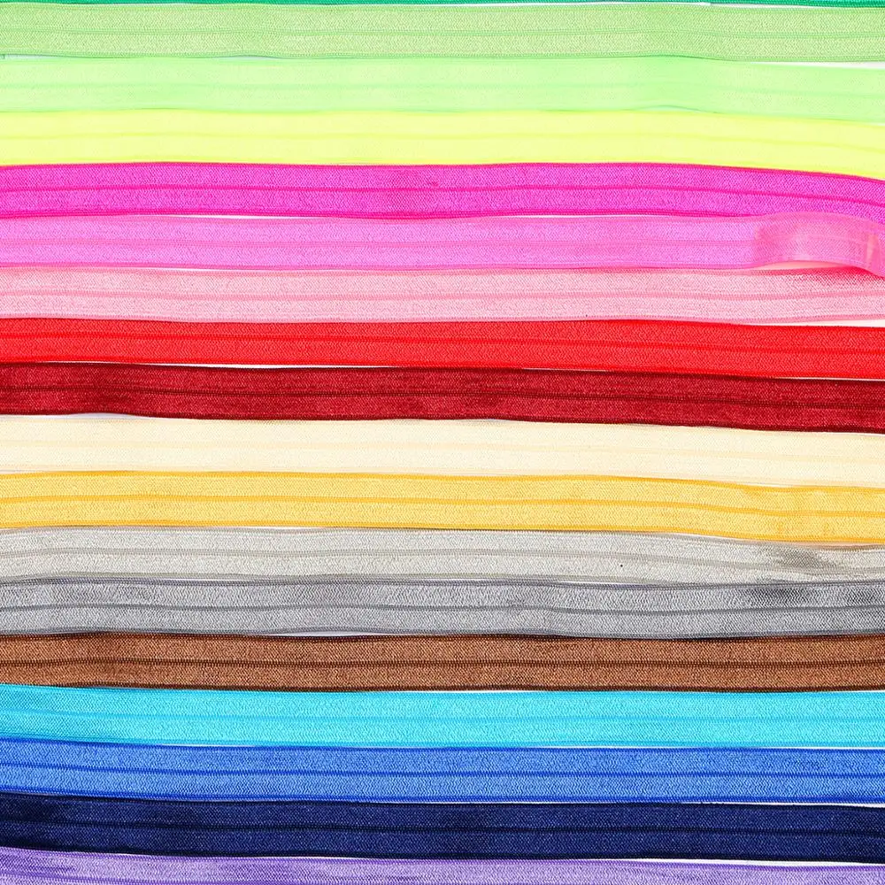 5 Yard 15mm Solid Color Shiny FOE Foldover Elastic Band Elastic Line DIY Lace Trim Waist Band Sewing Garment Accessories