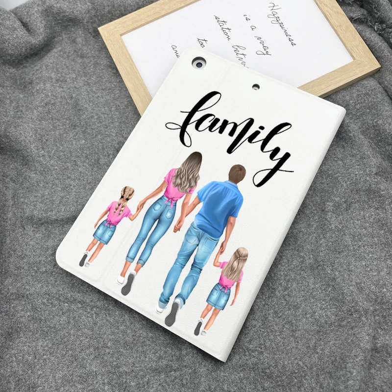 Family Mom Illustration ipad case For Air 4 iPad Pro 2020 10.5 With Pencil Holder 10.2 inch 8th 7th 12.9 Pro 2018 Mini 4 5 Case