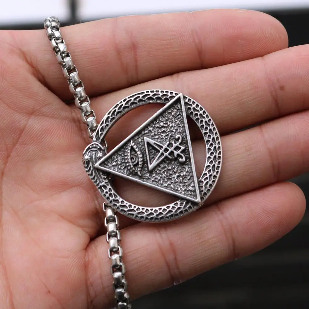 Man Talisman Sigil Of Lucife Satanic Sigil Of Baphomet Pagan Satan Male Necklace Witch Witchcraft Jewelry