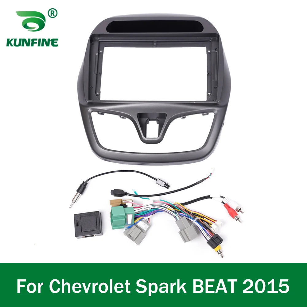 Estéreo de navegación GPS para coche para Chevrolet Spark BEAT 2015, marco de Panel de fascias de Radio compatible con pantalla de unidad principal de tablero 2Din de 9 pulgadas