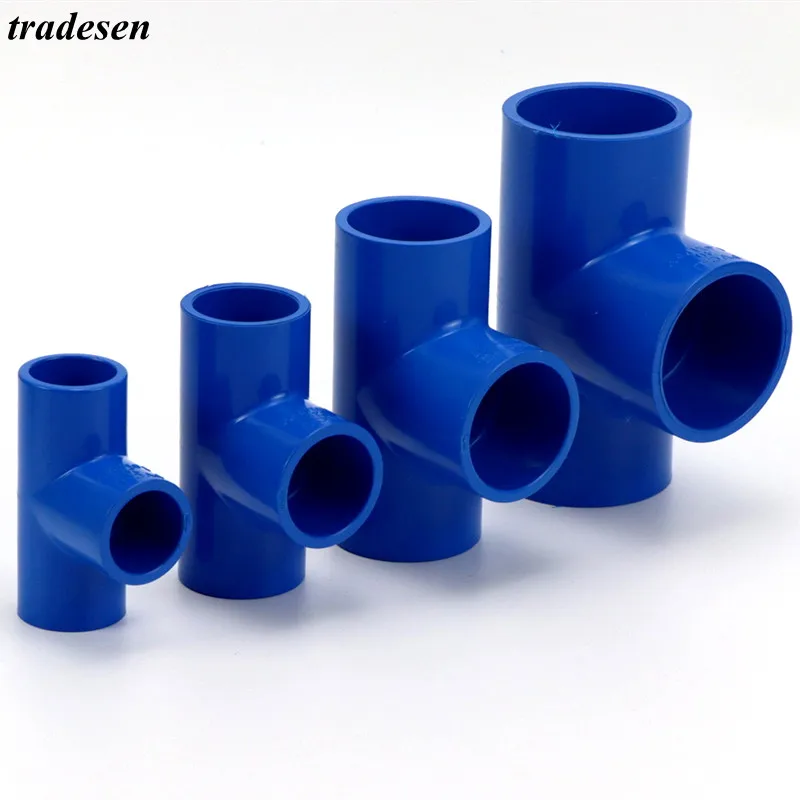 I.D 20~63mm PVC Pipe Tee Connector Aquarium Fish Tank Water Tube Fitting Garden Irrigation Hydroponic Planting Frame 3 Way Joint