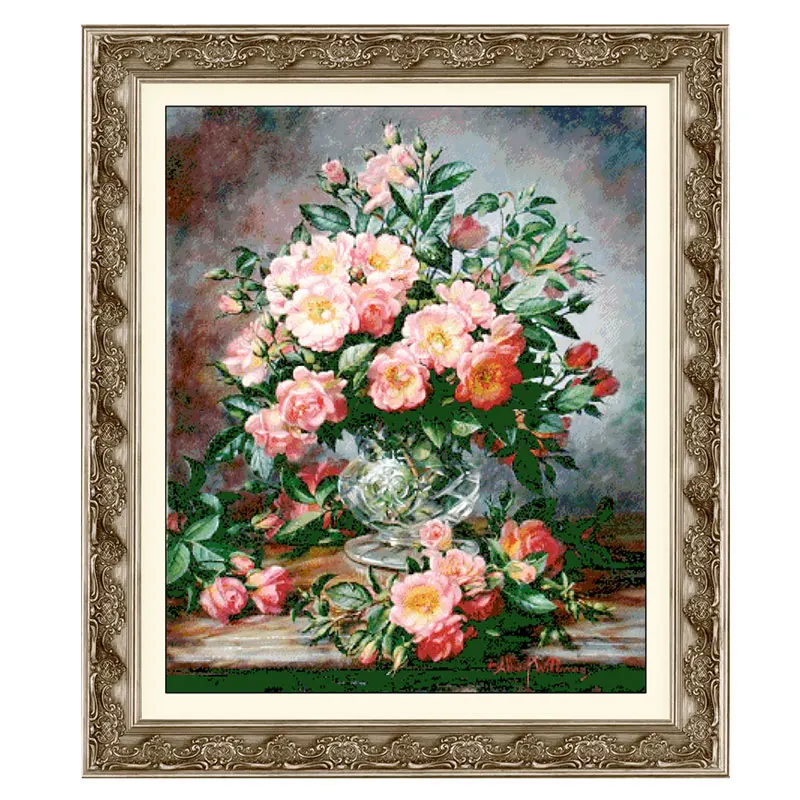 

Hand Embroidery Precision Printed Embroidery Fishxx Cross Stitch Kit Williams WL15 European Style Living Room Decoration