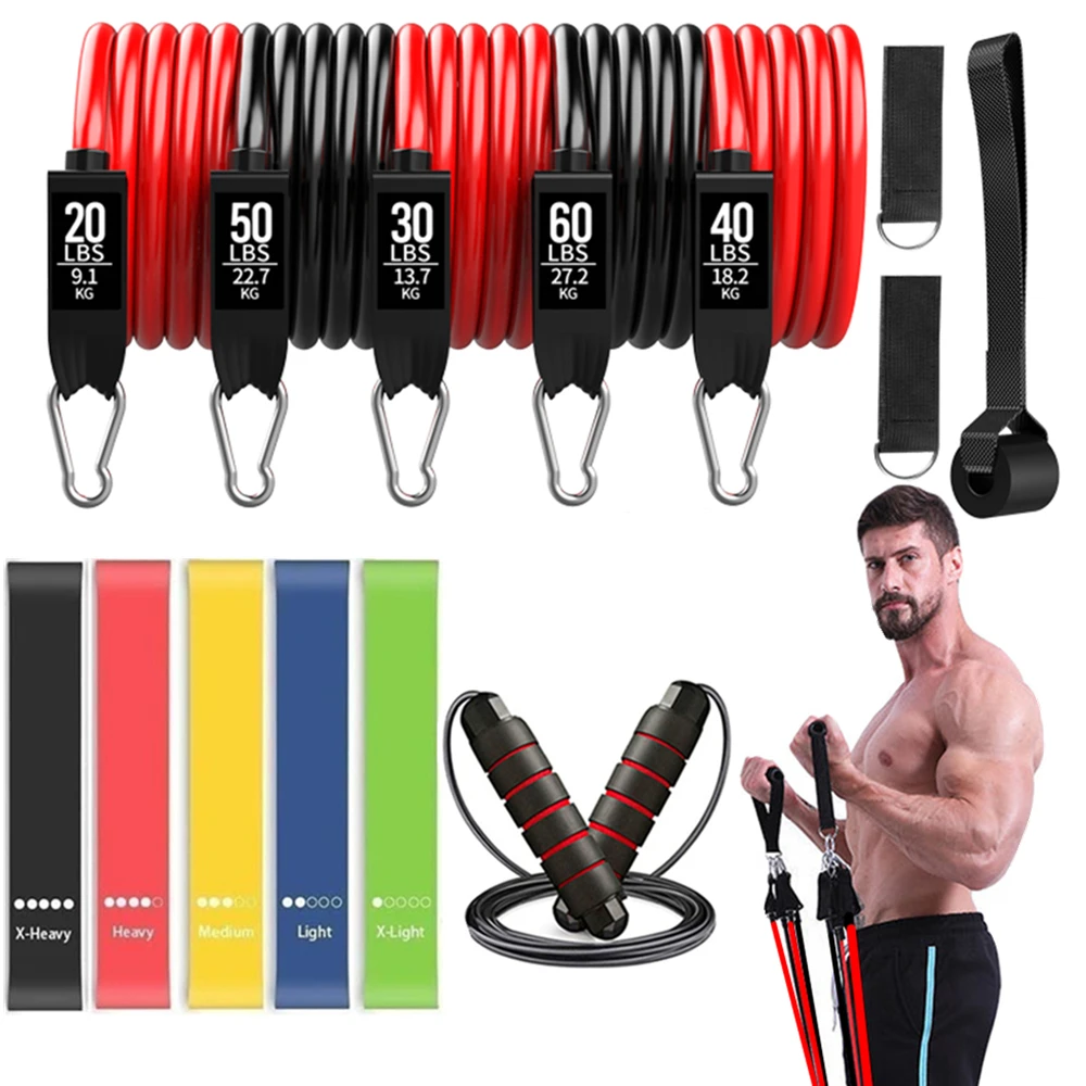 Allenamento elastico della fascia elastica di resistenza del bottino di forma fisica 200lb per l\'allenamento esercizio domestico Sport palestra Set