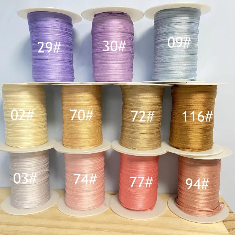 Nastri in taffetร intrecciati in pura seta al 100% per ricami e progetti artigianali, confezioni regalo, nuovi colori, larghezza 2mm
