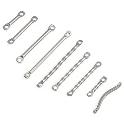 20Pcs Stainless Steel Straight/Twist Bar Link Connector Long Bar Pendant Link For Earring Necklace Jewelry Making