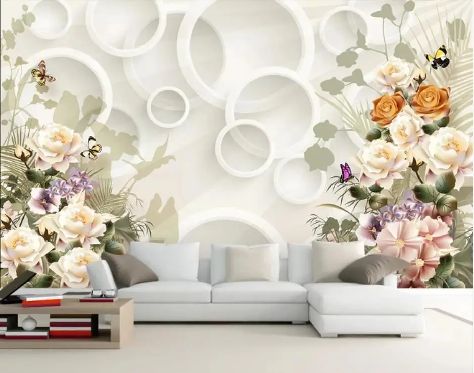 custom photo wallpaper Elegant hand-painted rose flower 3D background wall living room sofa background wall