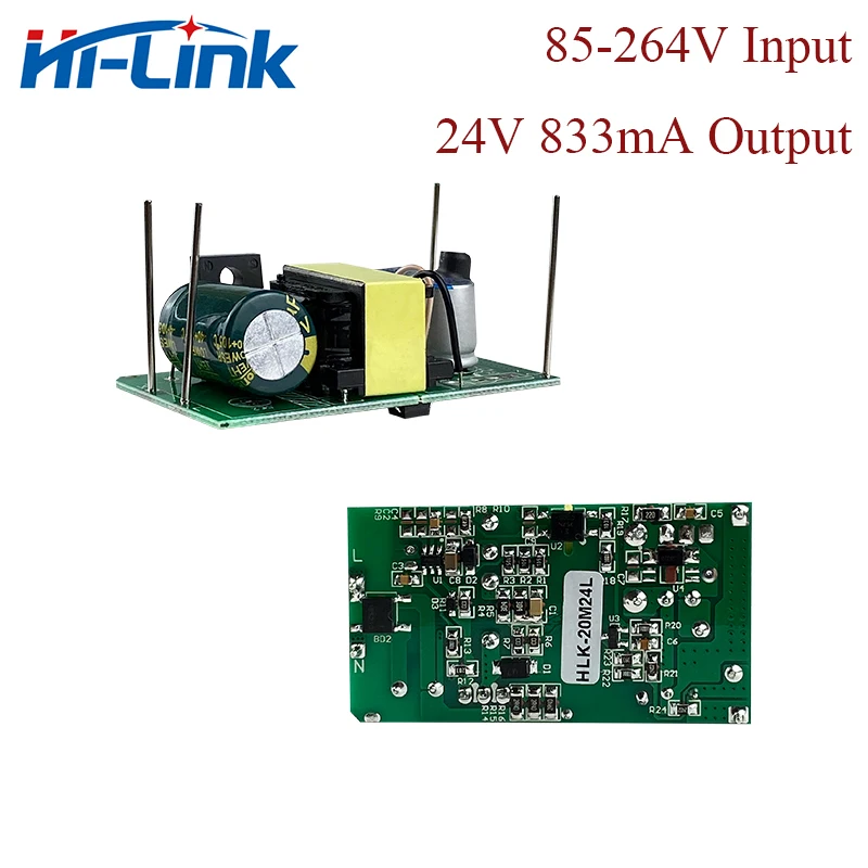 Hi-Link 220V/110V to 5V/9V/12V/15V/24V 20W step down power transformer AC DC converter module Open Frame for led lighting