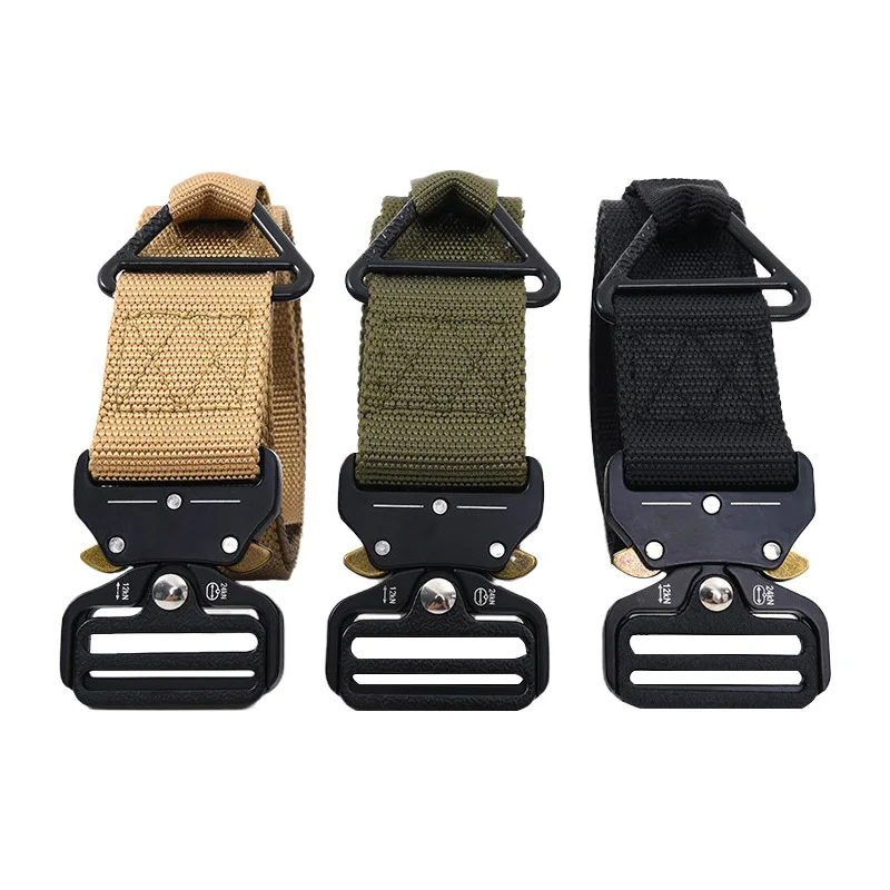 Metal socket Buckle Canvas Belts for Men Military Tactical Triangle buckle can hang items Cancas Nylon Unisex Belt