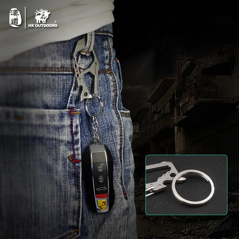 HX outdoor Shark Keychain 3 cr13 EDC Tools multifunzione 8 In 1 cacciavite apriscatole per escursionismo da campeggio