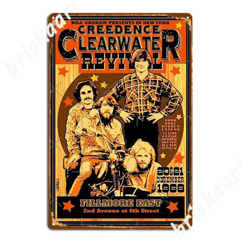 Vintage Retro Ccr Concert Poster Metal Signs Wall Mural Cave Pub Design Plaques Metal Posters