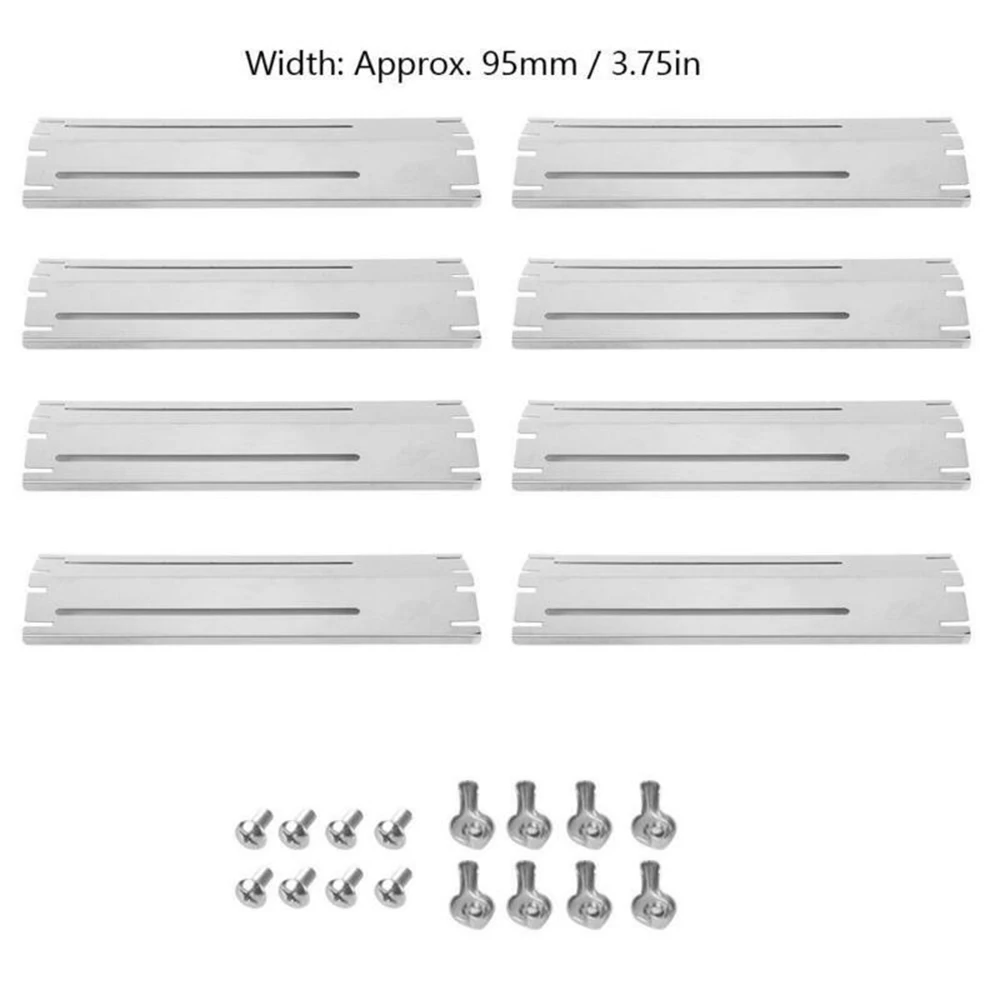 4/8Pcs Adjustable Stainless Steel Heat Plate BBQ Gas Grill Replacement Set Outdoor Cooking Accessories Kit for Kitchen 298-563mm