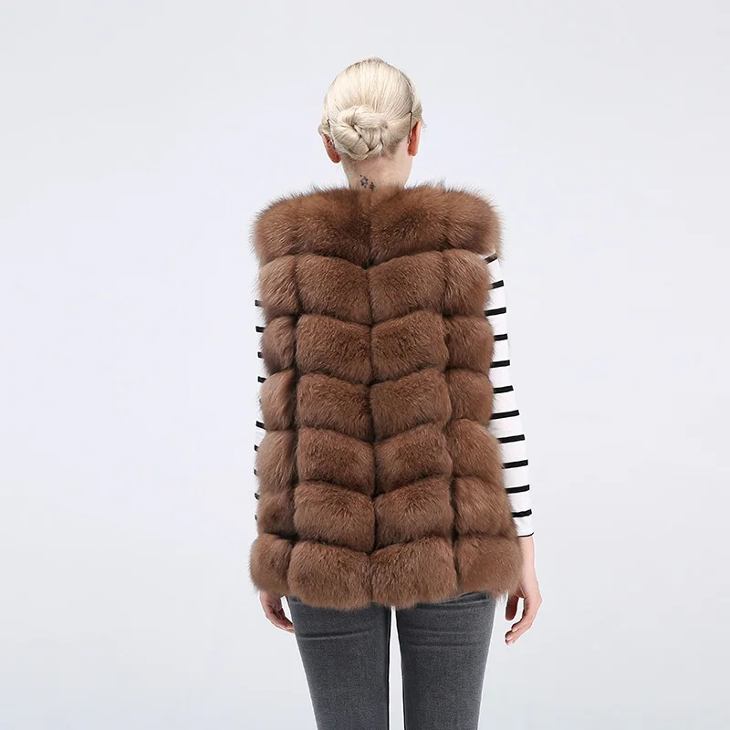 Natural Real Fox Fur Vest Jacket Waistcoat Short Sleeveless  Winter Warm Natural Fur Vest Real Fur Jacket Fox Fur Coats