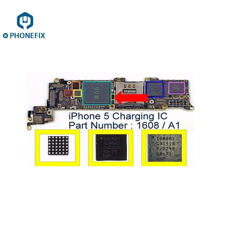 5 pz/lotto U2 IC di Ricarica USB Chip di Controllo 1610A1 1610A2 A3 610A3B 1612A SN2501 per il iPhone 6 7 8X13 U2 USB IC di Ricambio Parte