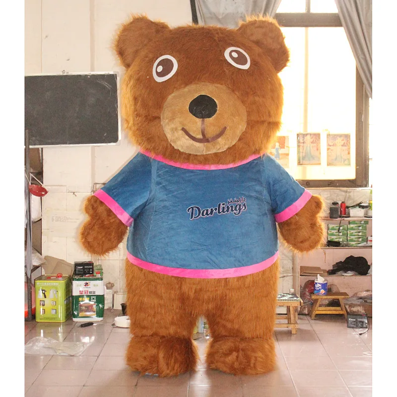 

Brown Bear Mascot Inflatable Costume Stage Performance Props Cartoon Doll Costume Walking Halloween Cosplay Suit Customization