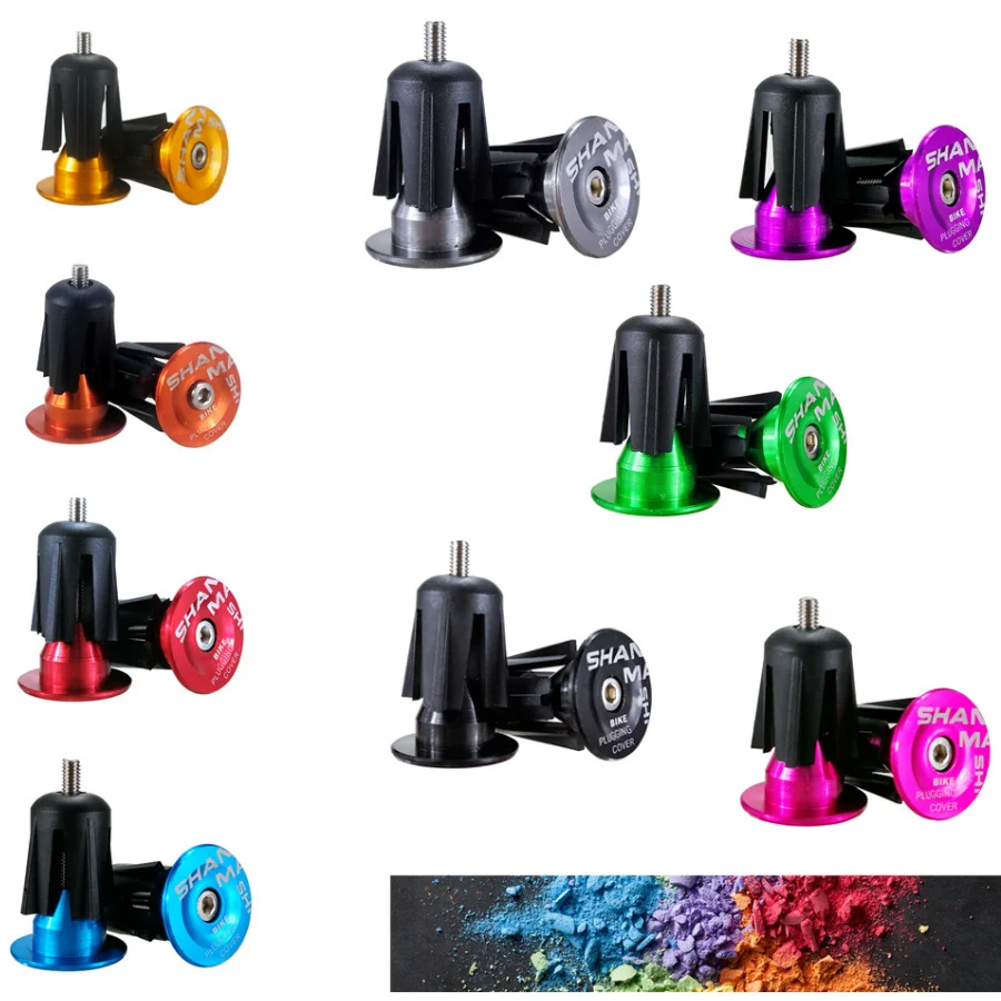 New Bike Lightweight Bar End Plugs Aluminum Road Bicycle Grip Anti-slip Firm Handlebar Caps Accessory Bike Bar End Plugs