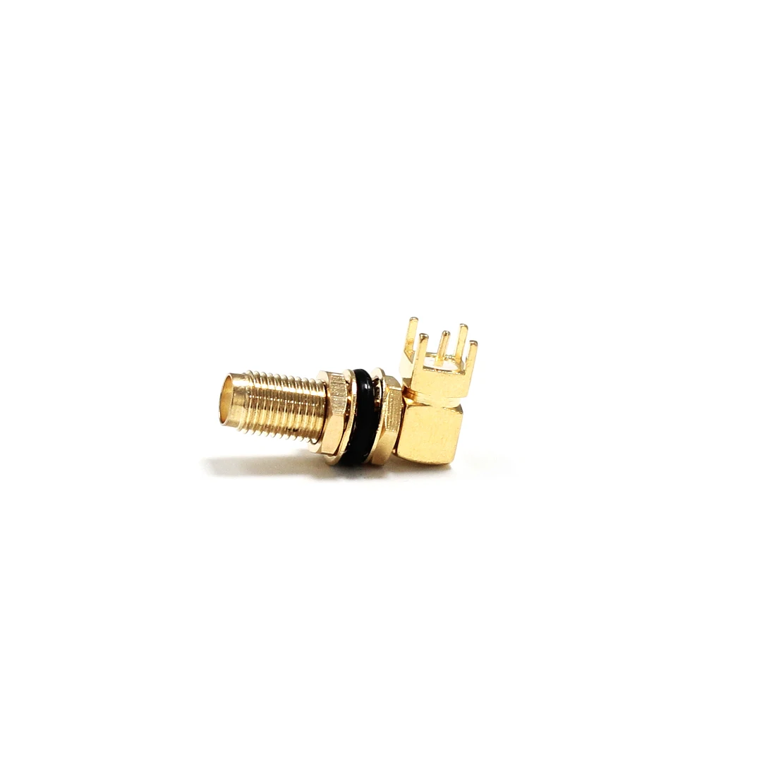 1PC  SMA Female RF Coax Connector PCB mount right angle with bulkhead O-ring 20mm long wire terminal NEW goldplated