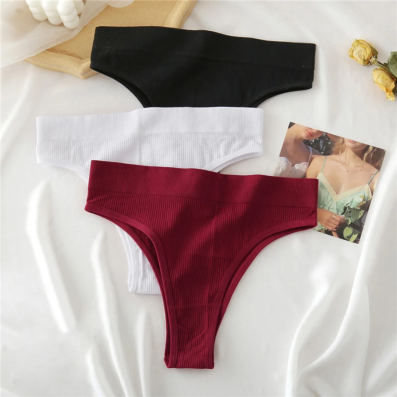 4PCS/Set Seamless High Waisted Panties Women Underwear Women Comfortable Sexy Female Underpants Solid Color Pantys Lingerie