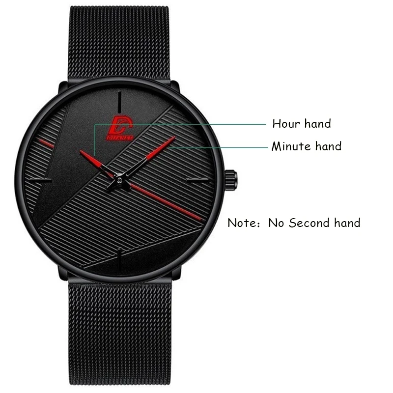 Men Watch Minimalist Mens Fashion Watches Simple Business Ultra Thin Stainless Steel Mesh Belt Quartz Clock relogio masculino