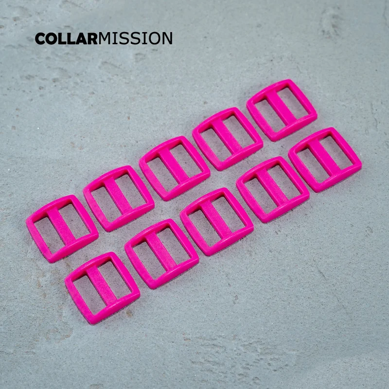 Retailing bright color plastic slider Tri-Glid for dog collar harness backpack strap accessory 25mm rose RZK25SJ13