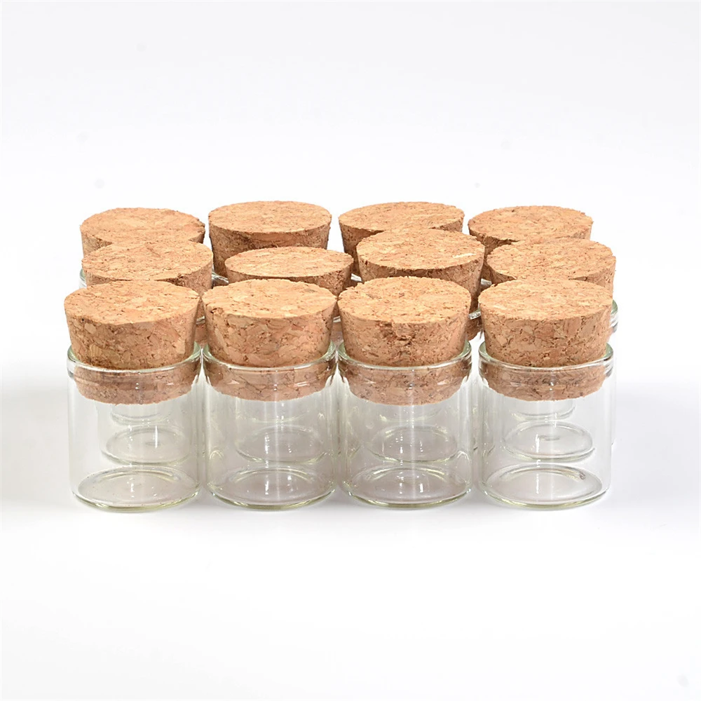 22*25mm 4ml Small Glass Vials Jars Test Tube With Cork Stopper Empty Glass Transparent Clear Bottles 100pcs/lot