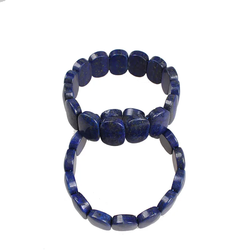 Man Women Natural Stone Bracelets AAA Lapis Lazuli Beads Elastic Rope Bangles & Bracelets Handmade Jewelry Energy Bracelets