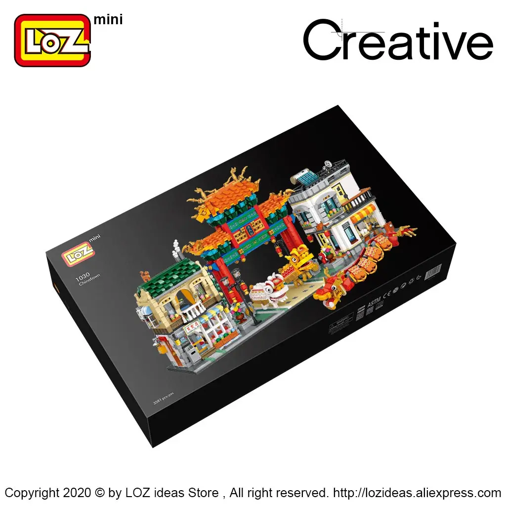 LOZ Mini Block Mini Street City Big China Street Mini puzzle Chinatown small particles building block toys Chinese style Model