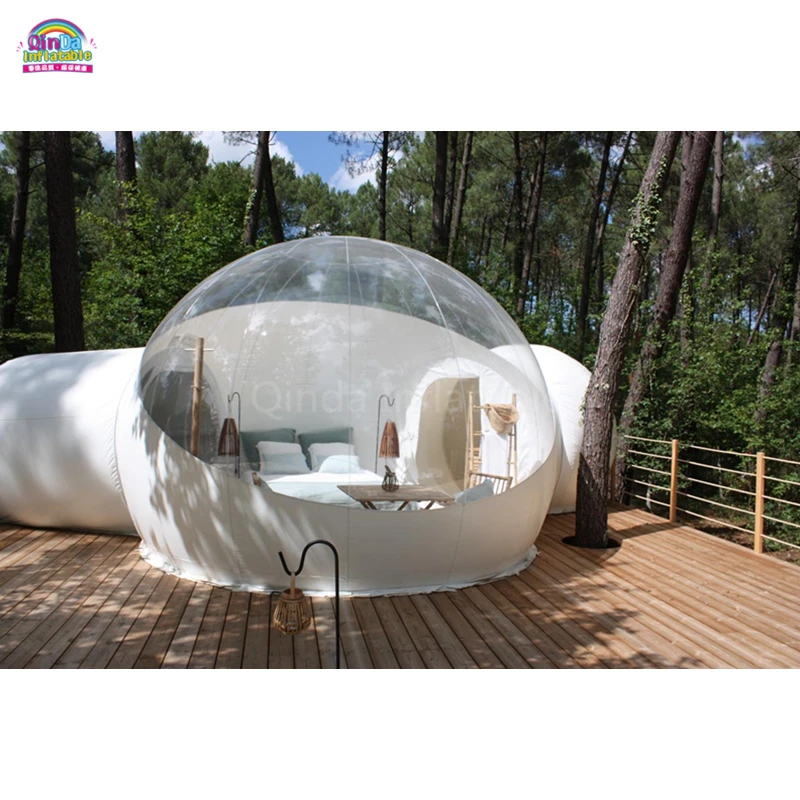 Camping Transparent Igloo Clear Dome Room 2 Tunnel Inflatable Crystal Bubble Tent For Sale