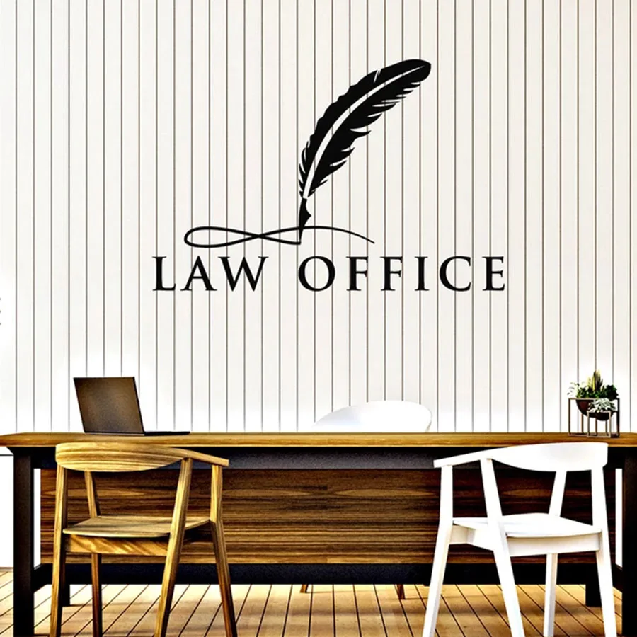 Feather Pen Wall Decal Words Law Office Studio Legislation Juridical Service Center Interior Wall Sticker Bedroom Home Decor