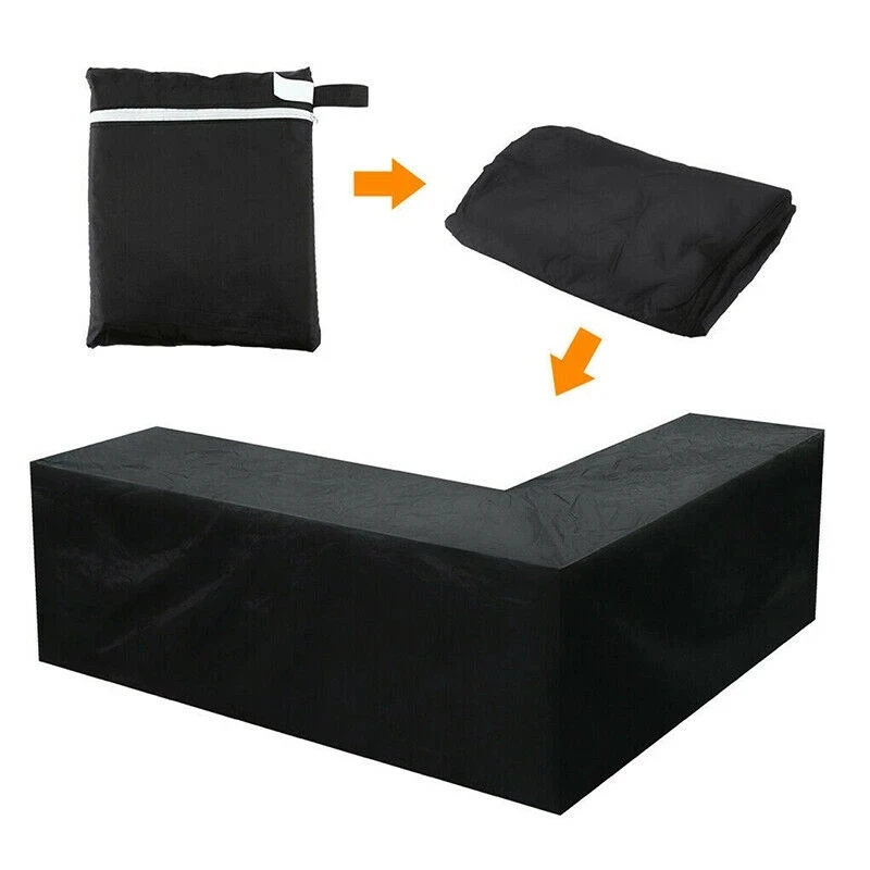 Juste de meubles d\'angle imperméable en forme de L, housses polyvalentes, protection de canapé anti-poussière pour le jardin et l\'extérieur