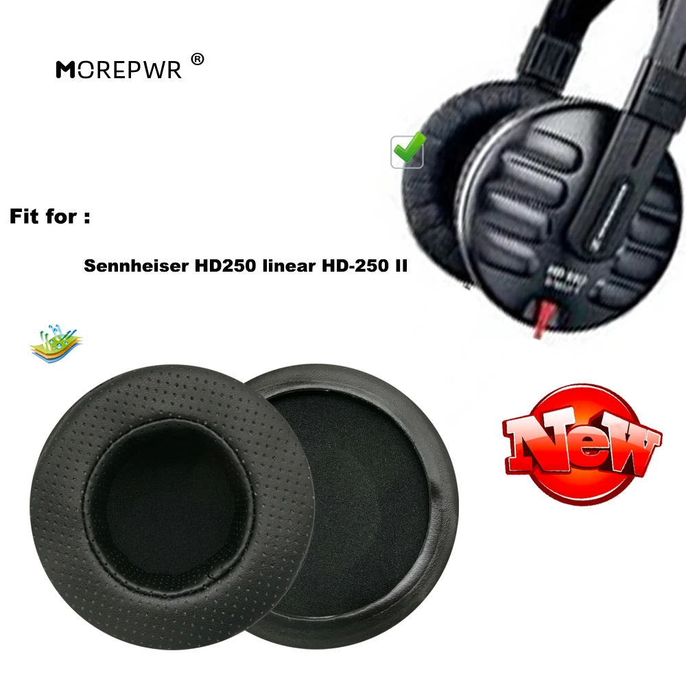 

Morepwr New upgrade Replacement Ear Pads for Sennheiser HD250 linear HD-250 II Headset Parts Leather Cushion Earmuff Headset