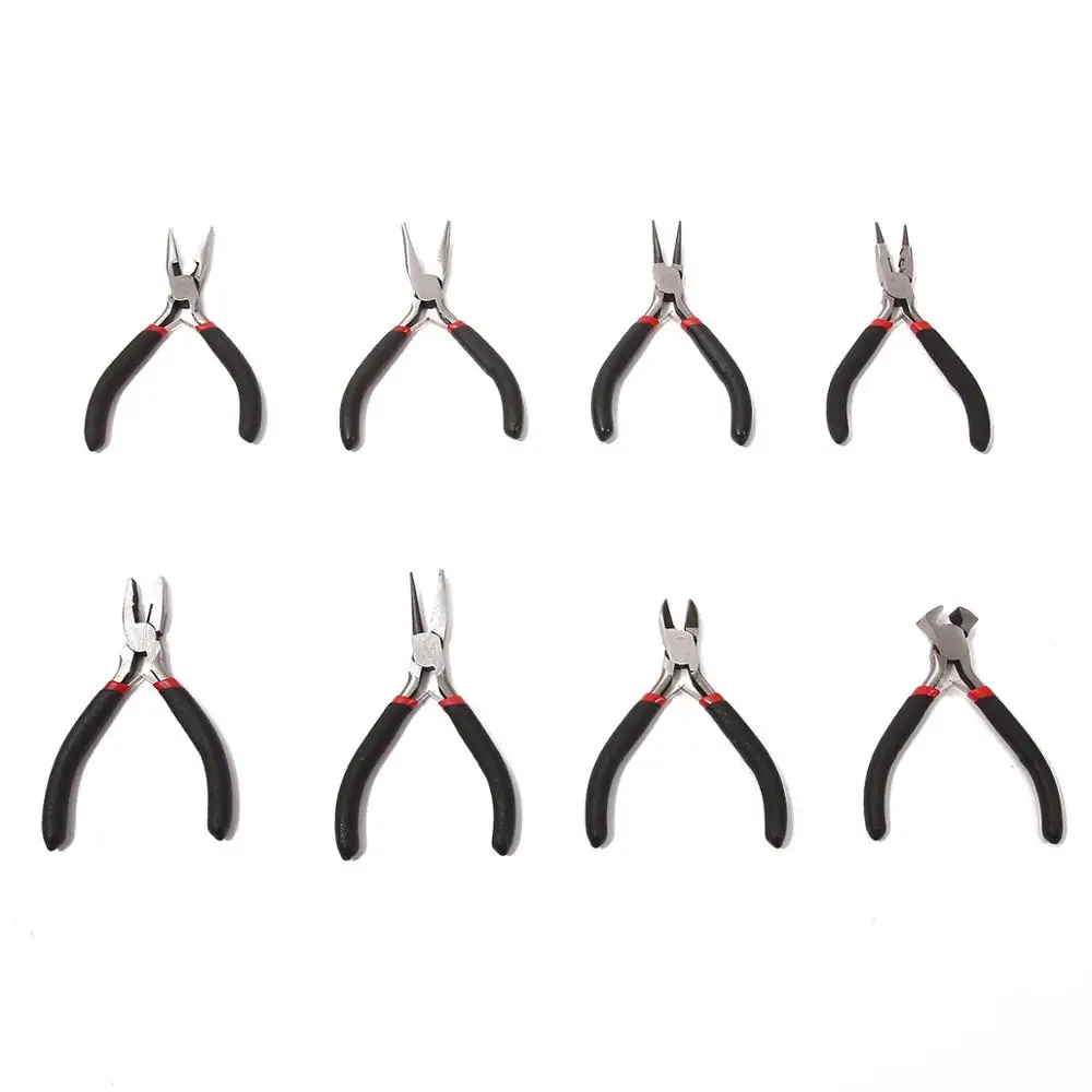 Mini Pliers Tools Set for Jewelry Making Beading round Flat Long Needle Nose Cutting Wire Complete Beading Jewelry Equipment Kit